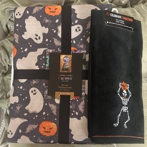 Halloween Ghost and Pumpkin Tablecloth Set